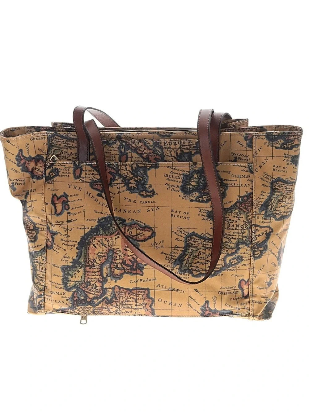 Patricia Nash Leather Handbags Cameley Tote Brown European Map